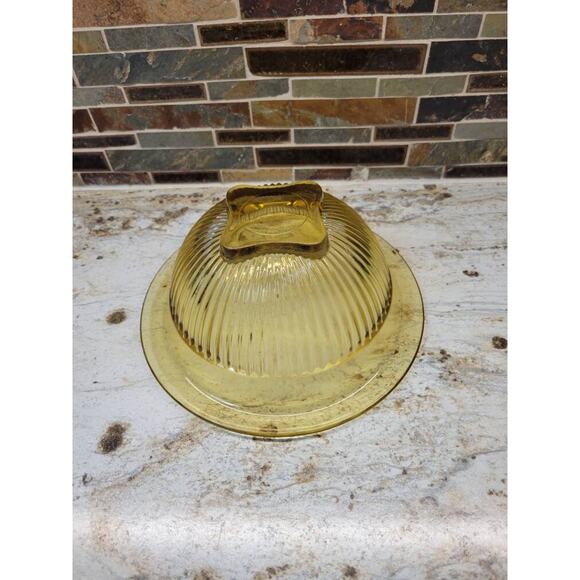 2 Vintage Amber Mixing Bowl, Federal Ribbed Golden Glo Glass, 8-1/2" & 9-1/2" - Picture 6 of 6